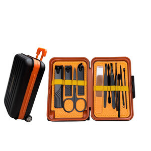 Mini Rolling Suitcase Manicure Kit 12-Piece Travel Grooming Set w/ Wheels